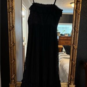 J. Crew Black Satin Dress